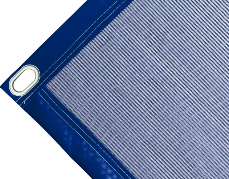 Abdeckplane Mulden aus Polyethylen, 170 g/m². blau. Ösen oval 40x20 mm