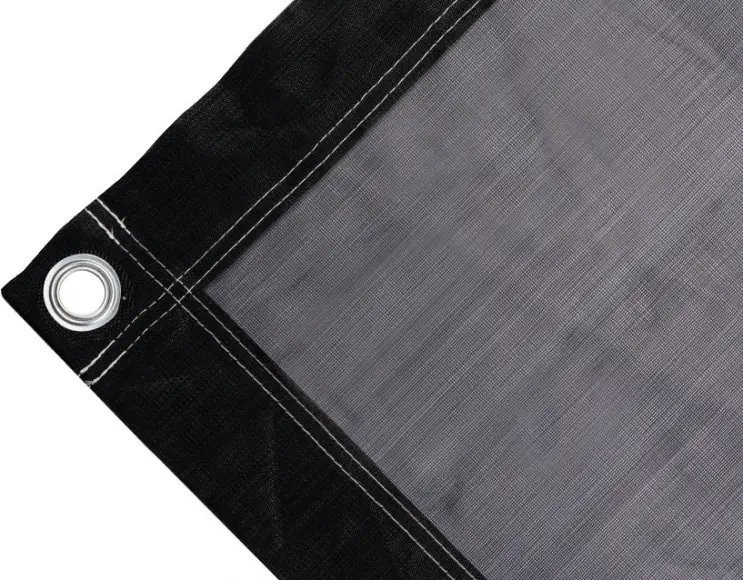 Abdeckplane Mulden aus reißfestem Polyethylen, 170 g/m². Farbe schwarz. Ösen rund 40mm