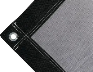 Abdeckplane Mulden aus reißfestem Polyethylen, 200 g/m². Farbe schwarz. Ösen rund 17mm Standard - cod.CMPH200N-17T