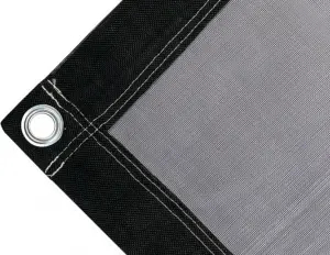 Abdeckplane Mulden aus reißfestem Polyethylen, 200 gr/m². Farbe schwarz. Ösen rund 40 mm - cod.CMPH200N-40T