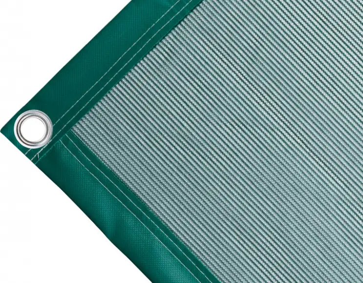 Abdeckplane Mulden aus Polyethylen, 170 g/m². Farbe grün. Ösen rund 40mm