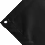 Abdeckplane Mulden aus hochfestem PVC 650g/m². wasserdicht. Farbe schwarz. Ösen rund 17 mm Standard - cod.CMPVCN-17T