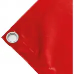 Abdeckplane Mulden aus hochfestem PVC 650g/m². wasserdicht. Farbe rot. Ösen 40 mm - cod.CMPVCR-40T