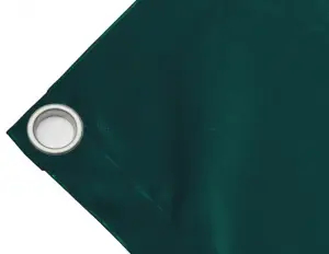 Abdeckplane Mulden aus hochfestem PVC 650g/m². wasserdicht. Farbe grün. Ösen 40 mm - cod.CMPVCV-40T