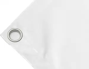 Abdeckplane Mulden aus hochfestem PVC 650g/m². wasserdicht. Farbe weiß. Öse 40 mm - cod.CMPVCB-40T