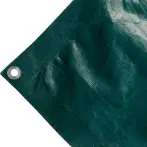 Abdeckplane Mulden aus hochfestem Polyethylen, Gewicht 230g/m². Farbe grün. wasserdicht. Ösen rund 17 mm Standard - cod.CMPE230-17T