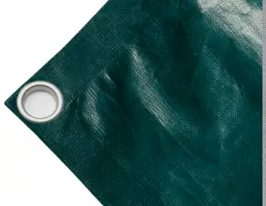 Abdeckplane Mulden aus hochfestem Polyethylen, Gewicht 230g/m². wasserdicht. Farbe grün. Ösen rund 40 mm - cod.CMPE230-40T