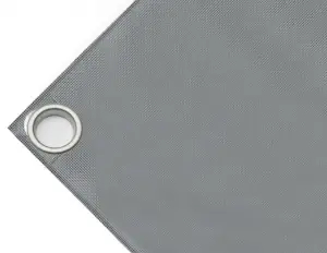 Abdeckplane Mulden aus hochfestem PVC 650g/m². wasserdicht. Farbe grau. Ösen 40 mm - cod.CMPVCGR-40T