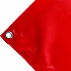 Abdeckplane Mulden aus hochfestem PVC 650g/m². wasserdicht. Farbe rot. Ösen rund 23mm - cod.CMPVCR-23T