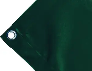 Abdeckplane Mulden aus hochfestem PVC 650g/m².  wasserdicht. Farbe grün. Ösen rund 23 mm  - cod.CMPVCV-23T