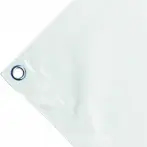 Abdeckplane Mulden aus hochfestem PVC 650g/m². wasserdicht. Farbe weiß. Ösen rund 23 mm - cod.CMPVCB-23T
