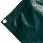 Abdeckplane Mulden aus hochfestem Polyethylen, Gewicht 230g/m². wasserdicht. Farbe grün. Ösen rund 23mm - cod.CMPE230-23T