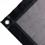 Abdeckplane Mulden aus reißfestem Polyethylen, 200 gr/m². Farbe schwarz. Ösen rund 23 mm  - cod.CMPH200N-23T