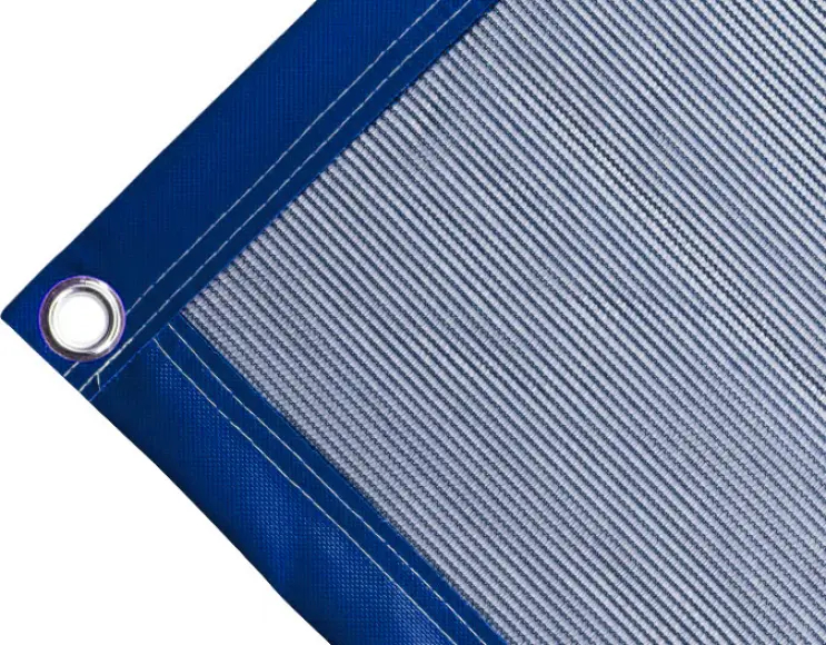 Abdeckplane Mulden aus Polyethylen, 170 gr/m². Farbe blau. Ösen rund 23 mm