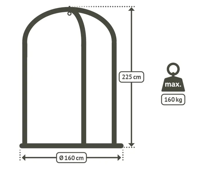 LACKIERTER STAHL XXL-STÜTZE FÜR HÄNGESTUHL