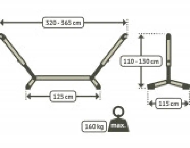 HALTER FÜR HÄNGEMATTEN AUS LACKIERTEM STAHL - EINSTELLBAR