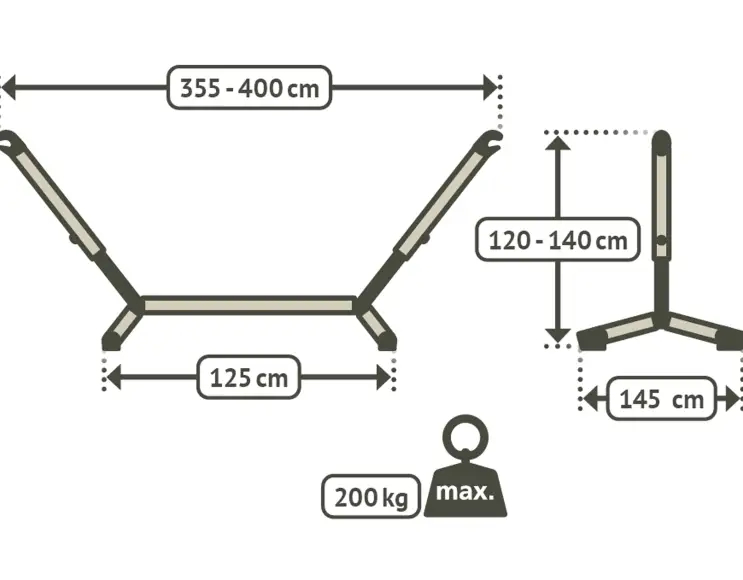 HALTER FÜR HÄNGEMATTEN AUS LACKIERTEM STAHL - EINSTELLBAR