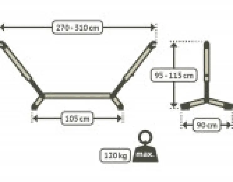 HALTER FÜR HÄNGEMATTEN AUS LACKIERTEM STAHL - EINSTELLBAR